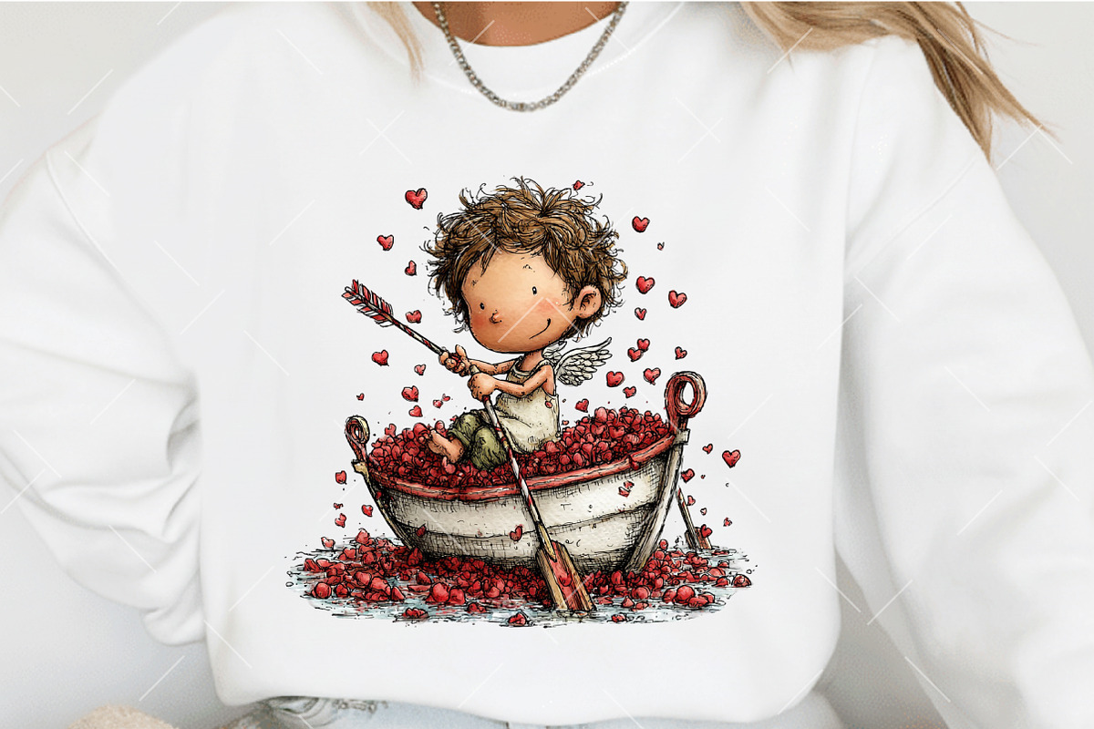 Whimsical Cupid Valentine Clipart, an Illustration by OK Design (Photo 3 of 6)