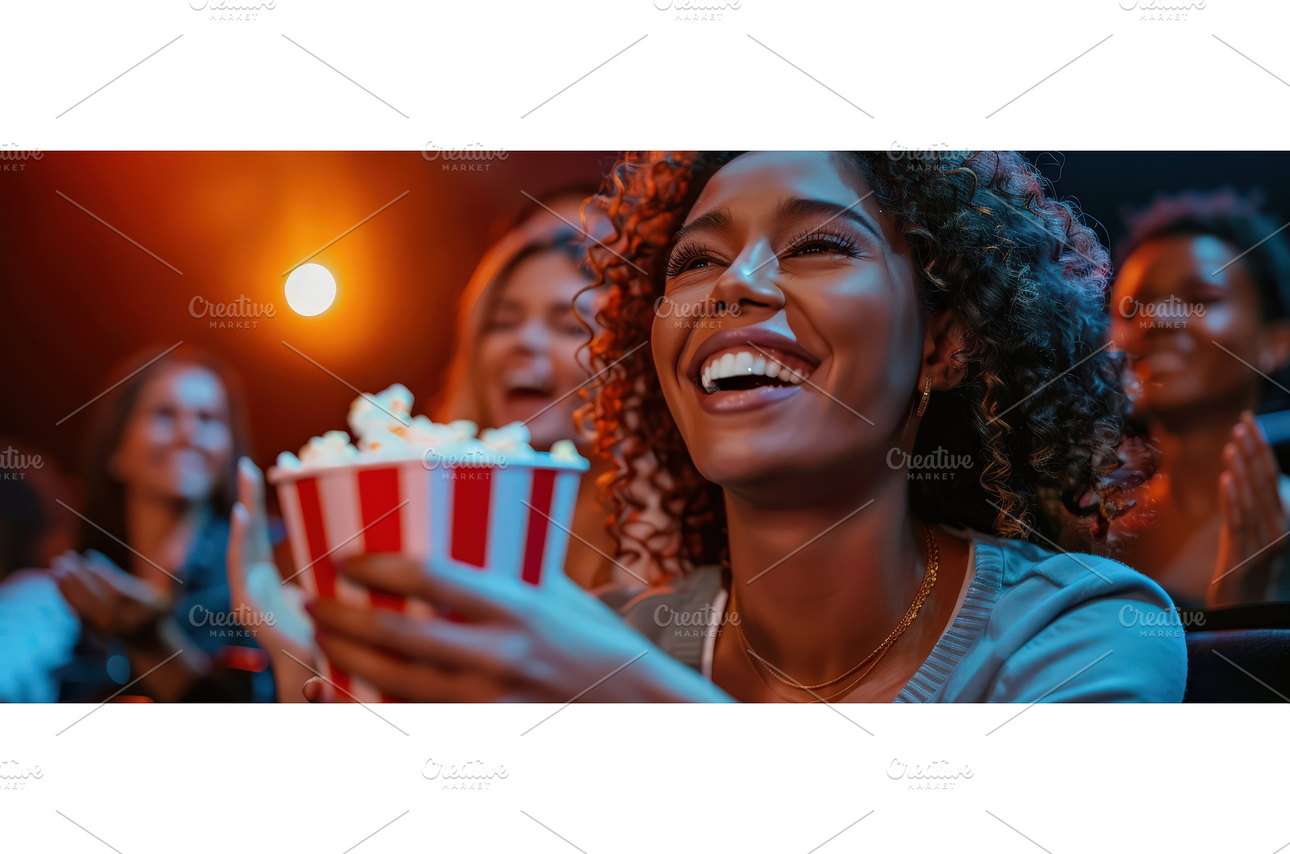 Excited young woman watching movie, a Person Photo by piter.goskov