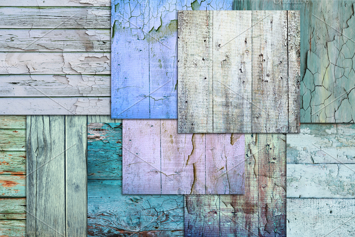 White Blue Painted Wood Texture preview 4
