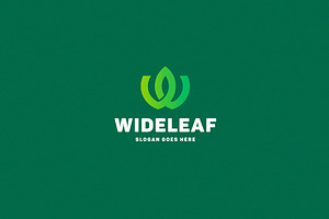 Wide Leaf • Letter W Logo Template