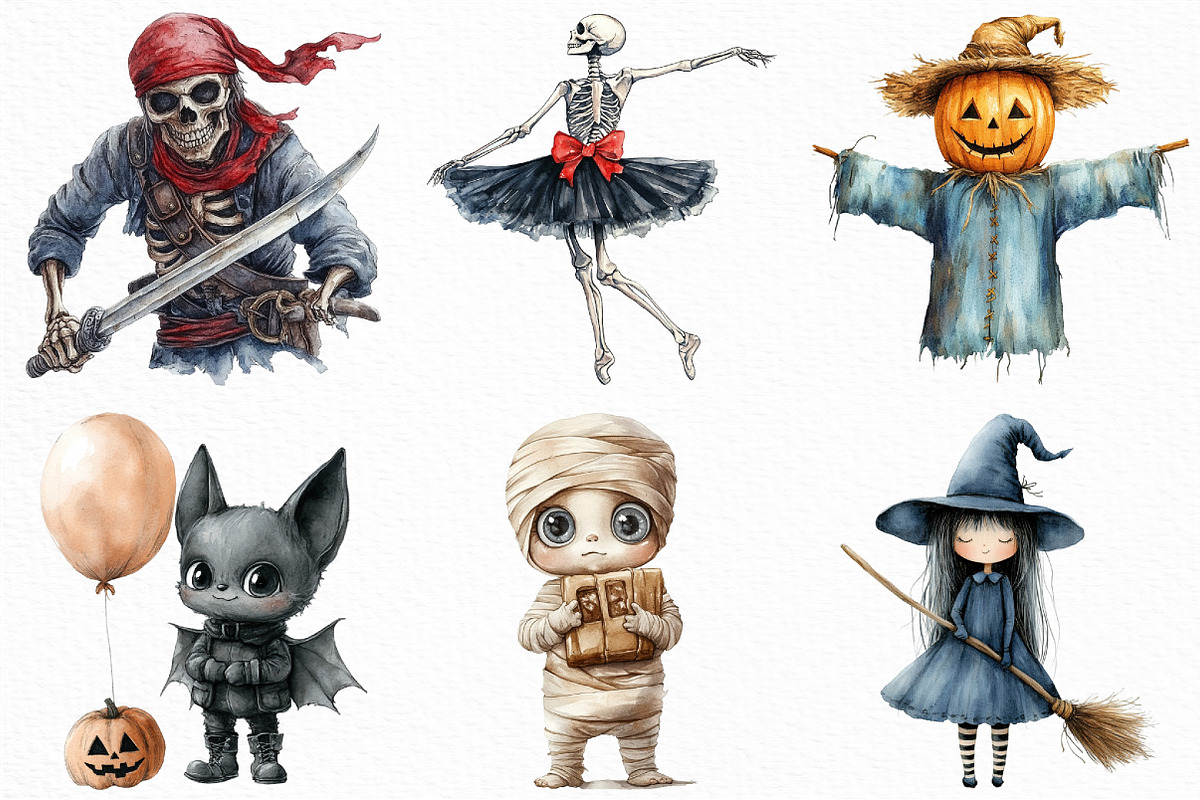 Watercolor Halloween Character, an Illustration by Craft Nest (Photo 5 of 6)