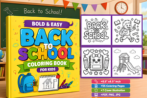 Bold & Easy Back to School Coloring, an Education Illustration by Coco Bloom