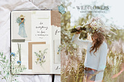 WILDFLOWERS delicate floral clipart, a Person Illustration by long summer (Thumbnail 7 of 12)