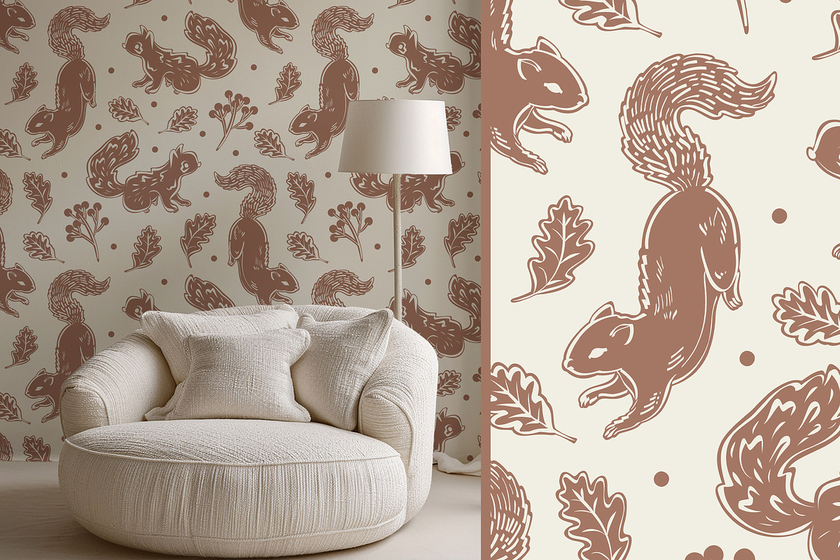 Linocut Animals rustic patterns, an Animal Illustration by Carpet Tapete Pretzel (Photo 10 of 17)