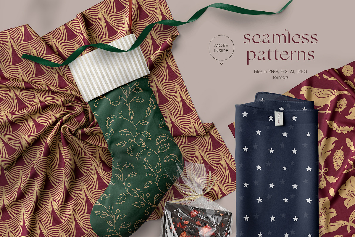 Christmas Patterns, a Pattern Graphic by PatrushevaYana (Photo 5 of 12)
