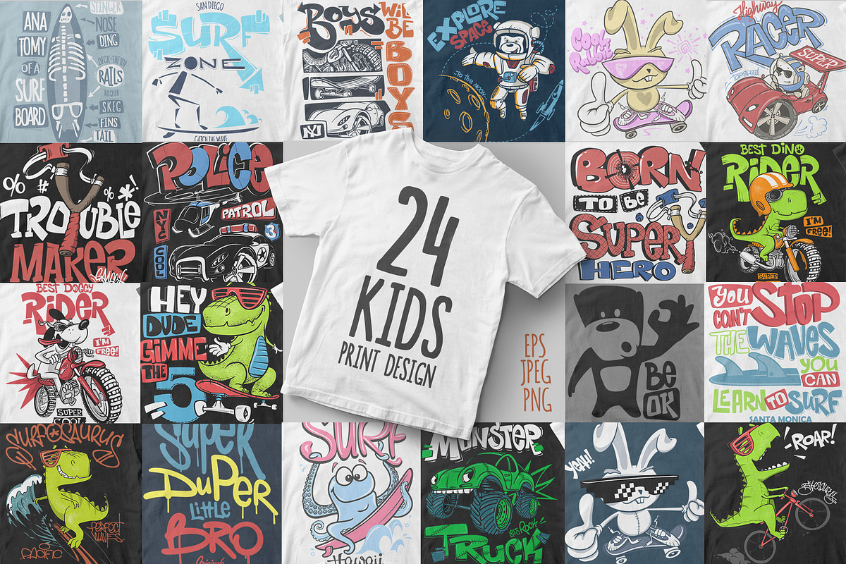 24 Kids t-shirt design collection, an Illustration by Urbanshop (Photo 1 of 5)