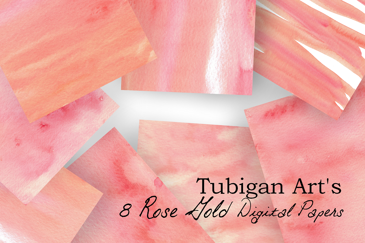 8 Rosy Watercolor Textures, a Texture Graphic by Tubigan Art (Photo 1 of 2)
