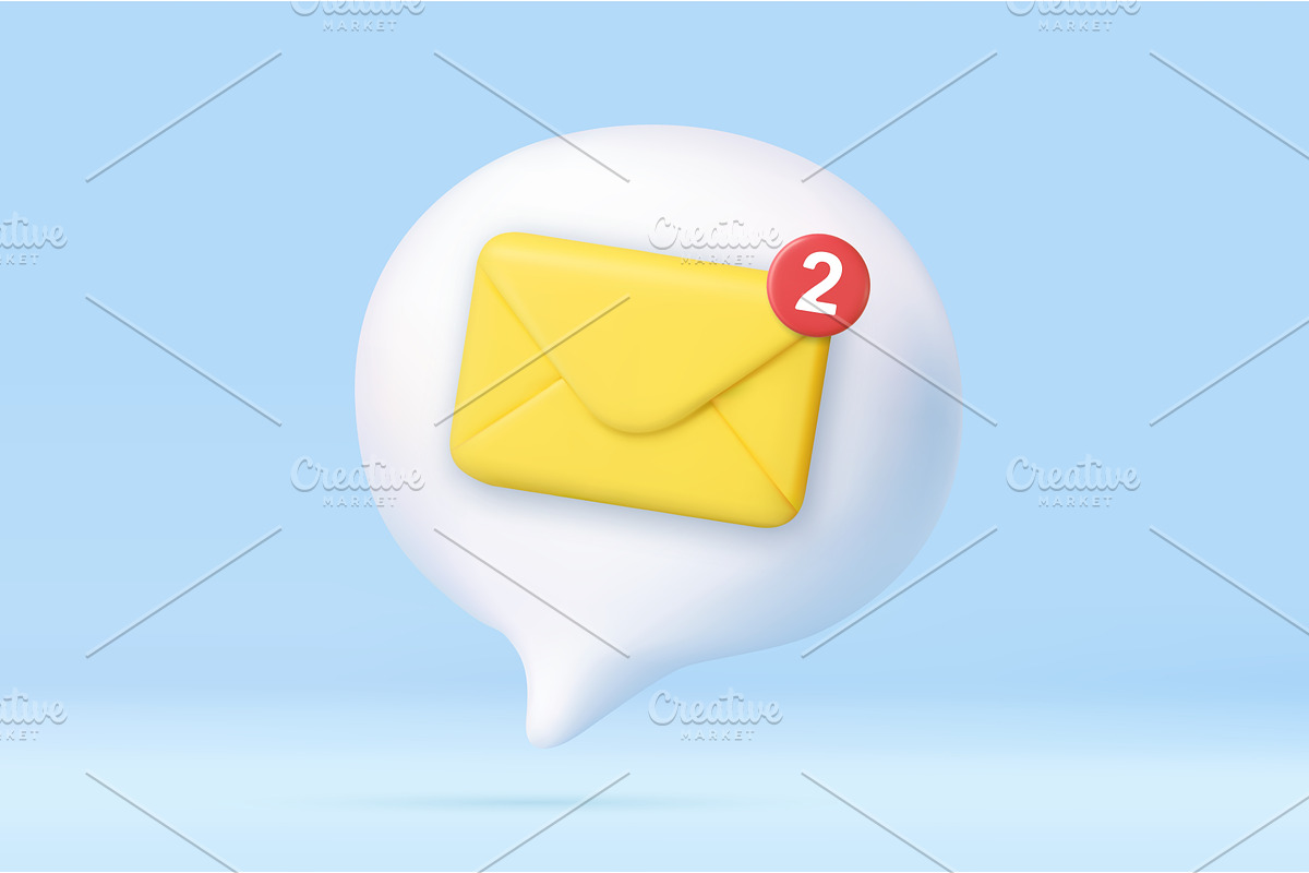 3d Email icon., an Object Illustration by ModVector