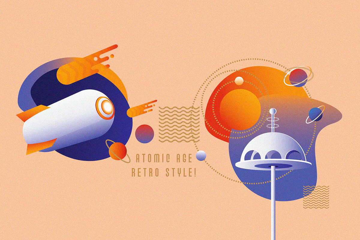 Space Voyage - Retro Design Toolkit, an Object Illustration by Polar Vectors (Photo 7 of 23)