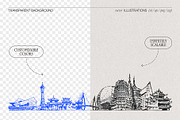 Hand-Drawn China Skylines, a Work Illustration by TheMountBirdStudio (Thumbnail 2 of 8)