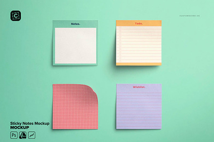 Sticky Notes Mockup, a Product Mockup by Custom Scene
