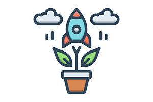 Growth development color icon, a Duotone Icon by Creative priyanka