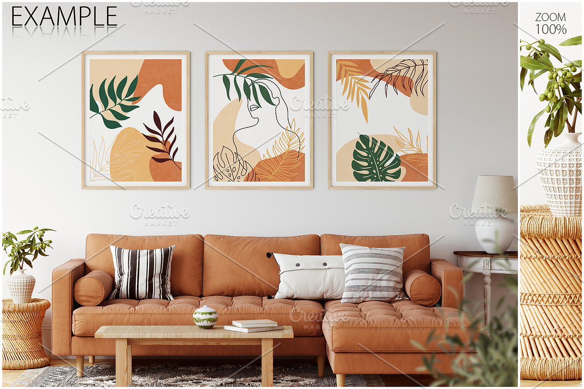 Frame & Wall Mockup Bundle - 6, a Print Template by Yuri-U (Photo 5 of 16)