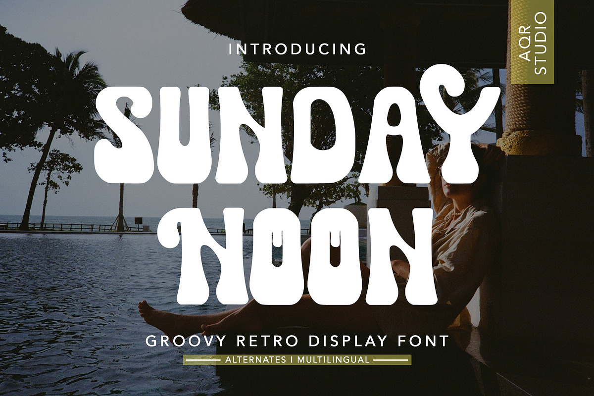SundayNoon-Groovy Retro Display Font, a Symbol Font by AQR Studio (Photo 1 of 9)