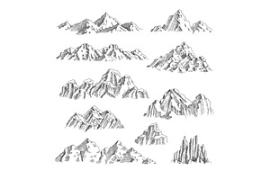 Mountains sketch. Outdoor wild, a Background Graphic by Onyx