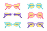 Cute Retro sunglasses Clipart Set, an Object Illustration by Milota (Thumbnail 3 of 3)