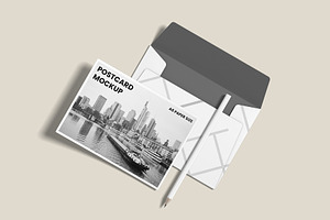 Postcard With Envelope Mockups