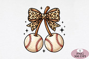 Baseball Cherries Coquette Bow Png, an Illustration by Daily.Designs (Thumbnail 1 of 5)