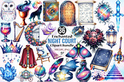 Enchanted Night Court Clipart Bundle, a Seasonal Illustration by Canvas Craft (Thumbnail 1 of 8)