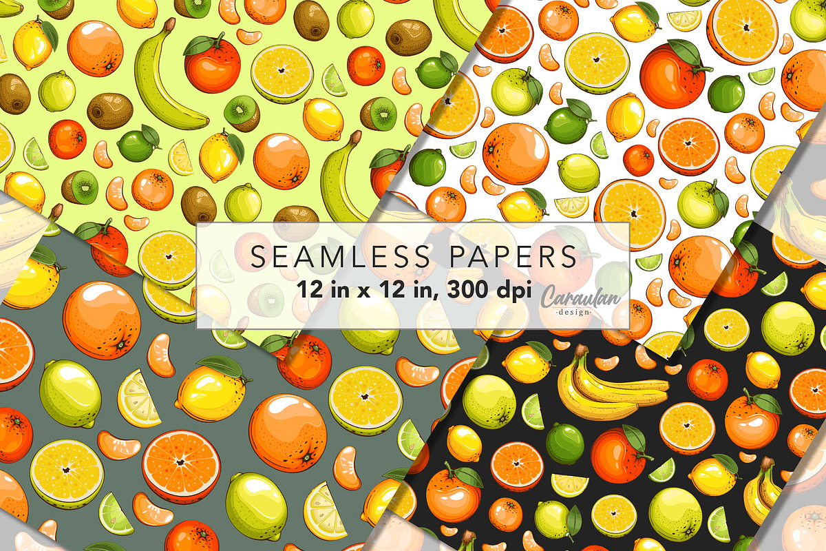 Fruits Seamless Patterns, a Pattern Graphic by Serghei Caraulan (Photo 5 of 9)