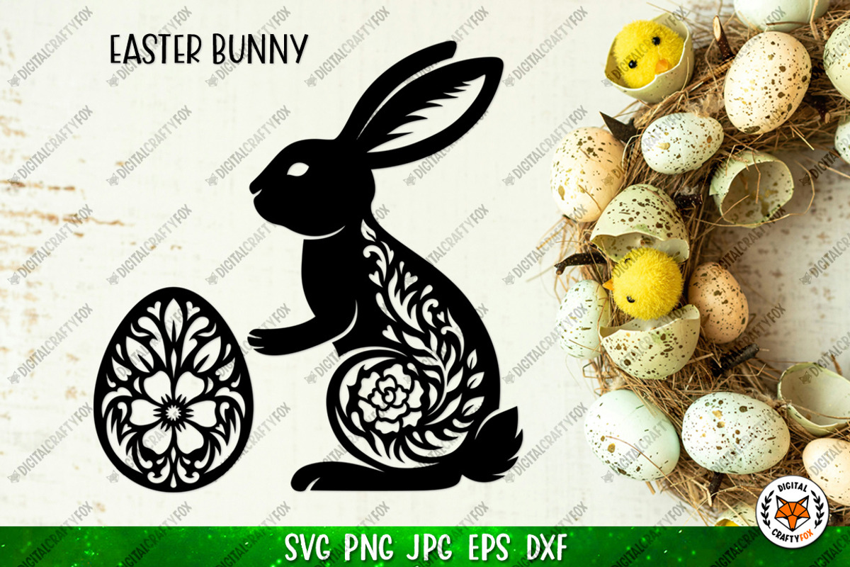 Easter Bunny Collection,Floral Bunny, an Animal Illustration by Digital_Craftyfox (Photo 19 of 20)