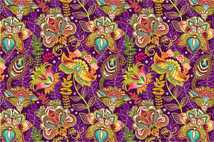 3 Floral Colorful Seamless Patterns