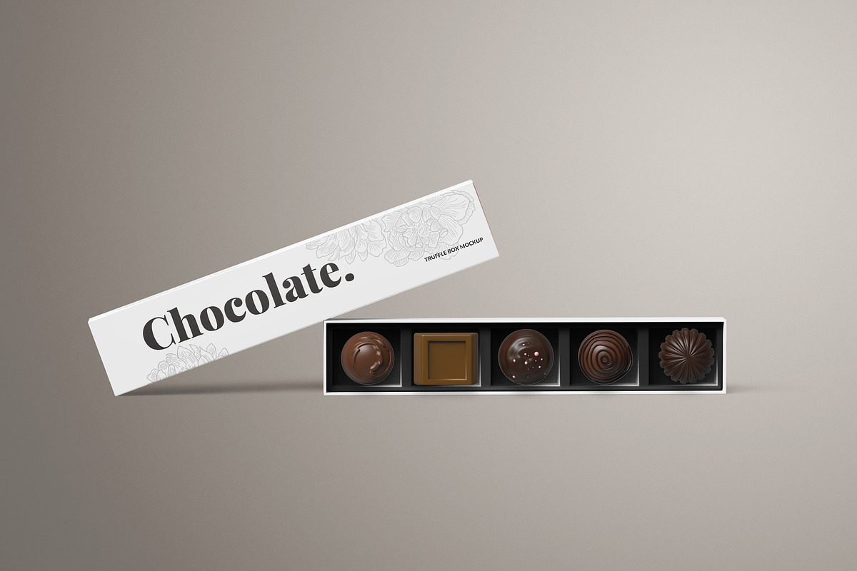 Long Rectangle Chocolate Box Mockup, a Packaging Mockup by Sheikhadesign (Photo 8 of 12)