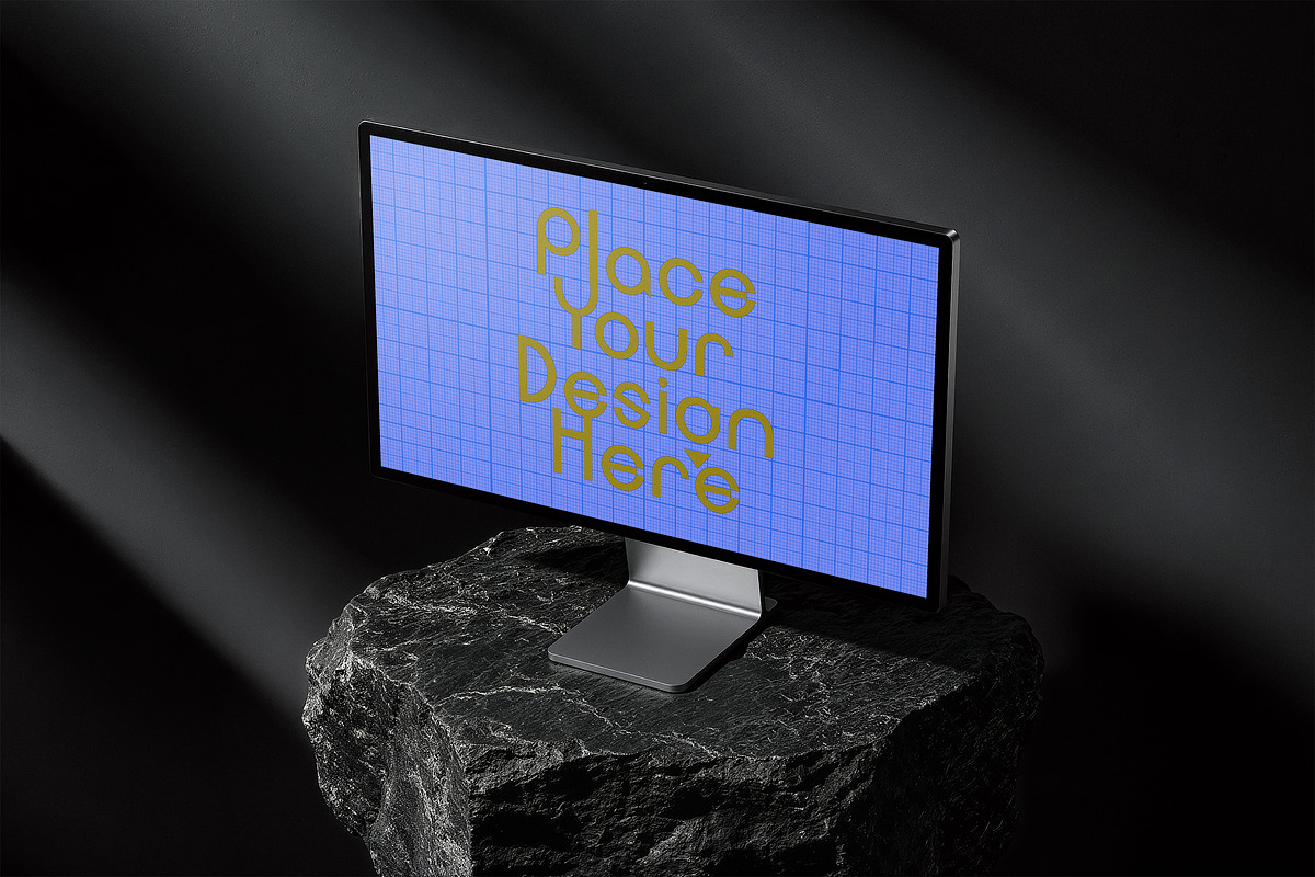 5 Mockups Desktop Display Black Rock, a Mac Mockup by smishura (Photo 7 of 9)