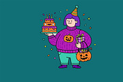 Spooky Halloween Birthday, a Seasonal Illustration by StockVerse Creative (Thumbnail 4 of 4)