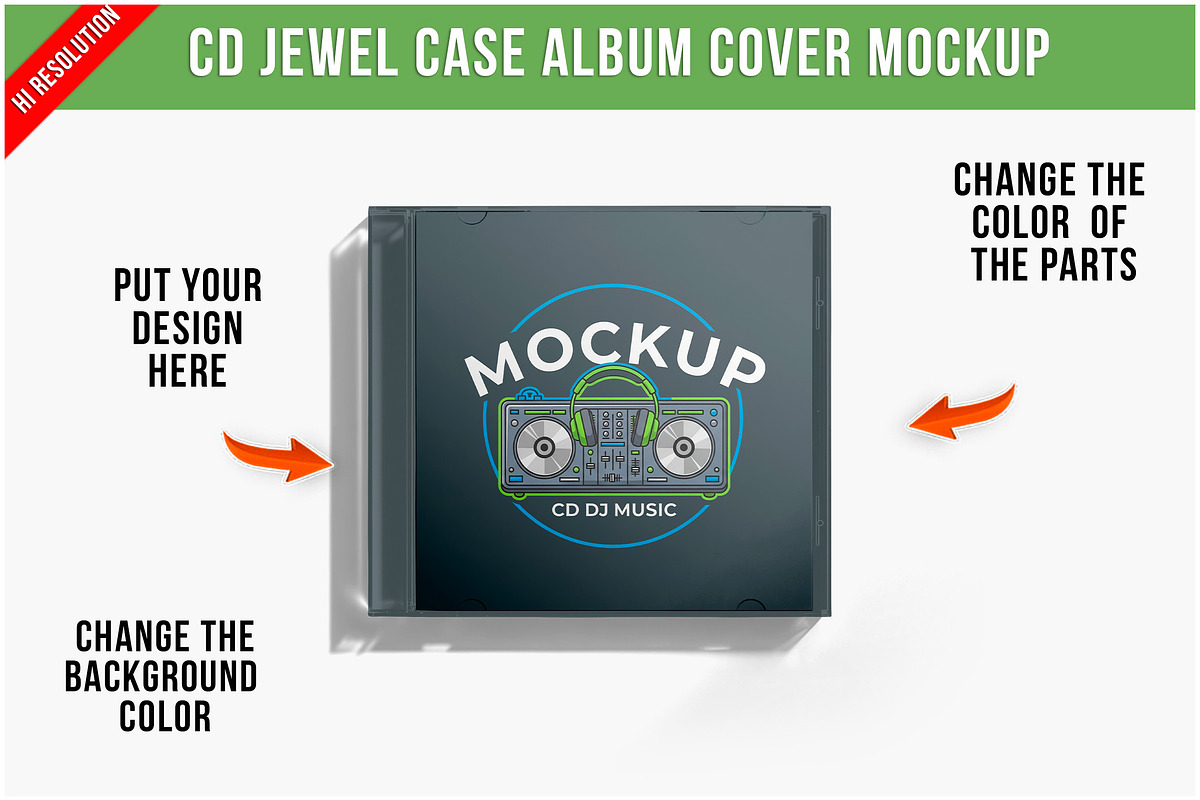Cd Jewel Case Album Cover Mockup PSD, a Product Mockup by Bruno's Shop (Photo 1 of 4)