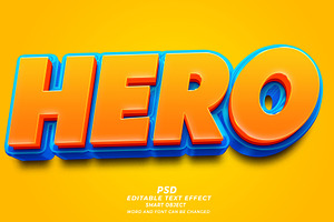 PSD Hero 3d Editable Text Effect