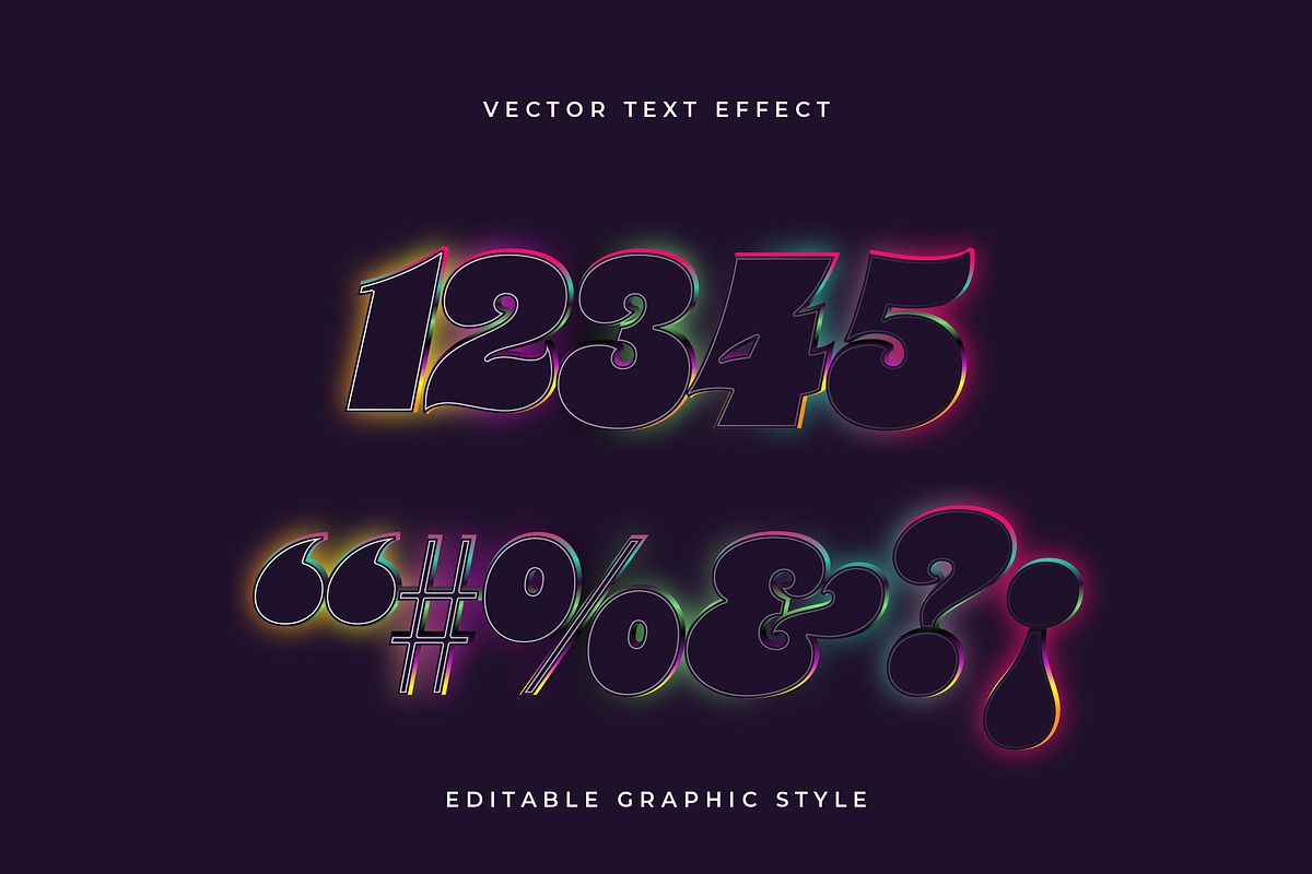 Glow Rainbow Backlight Text Effect preview 2