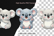 15 Bundle Watercolor Cute Koala Kids, an Animal Illustration by Morspective (Thumbnail 2 of 8)