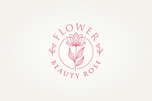 rose flower and botanical leaf logo, a Branding & Logo Template by Blazybone