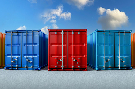 Colored container boxes, Cargo ship, a Transportation Photo by Miguel Guasch