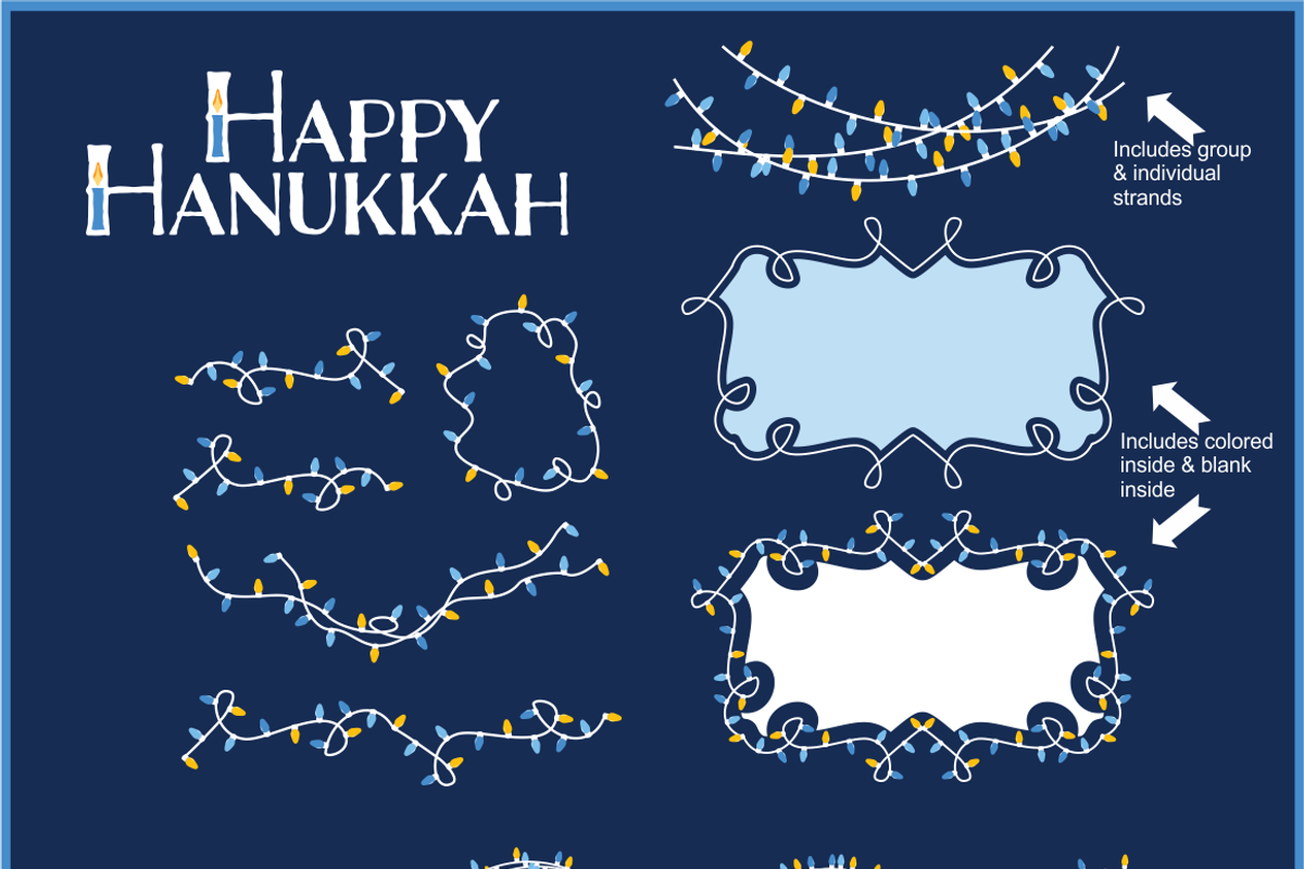 Hanukkah Lights Vector Clipart, an Illustration by Kelly Jane Creative (Photo 2 of 3)
