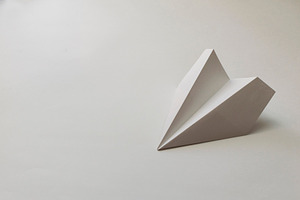 Paper plane on a white background