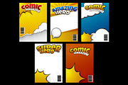 5 Set Comic Book Cover Background, a Background Graphic by Asta Desain (Thumbnail 2 of 3)