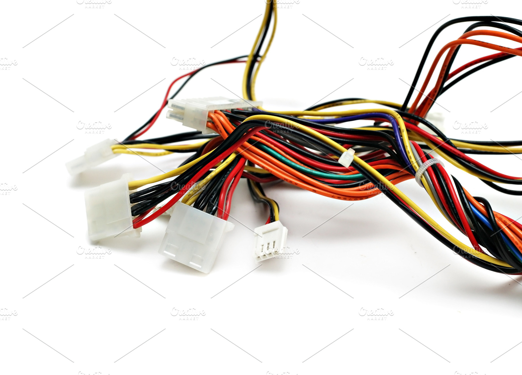 Computer cables, a Photo by saiko3p