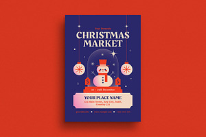 Modern Christmas Market Event Flyer, a Flyer Template by Guuver