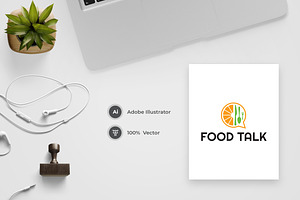 Food Talk Logo Template