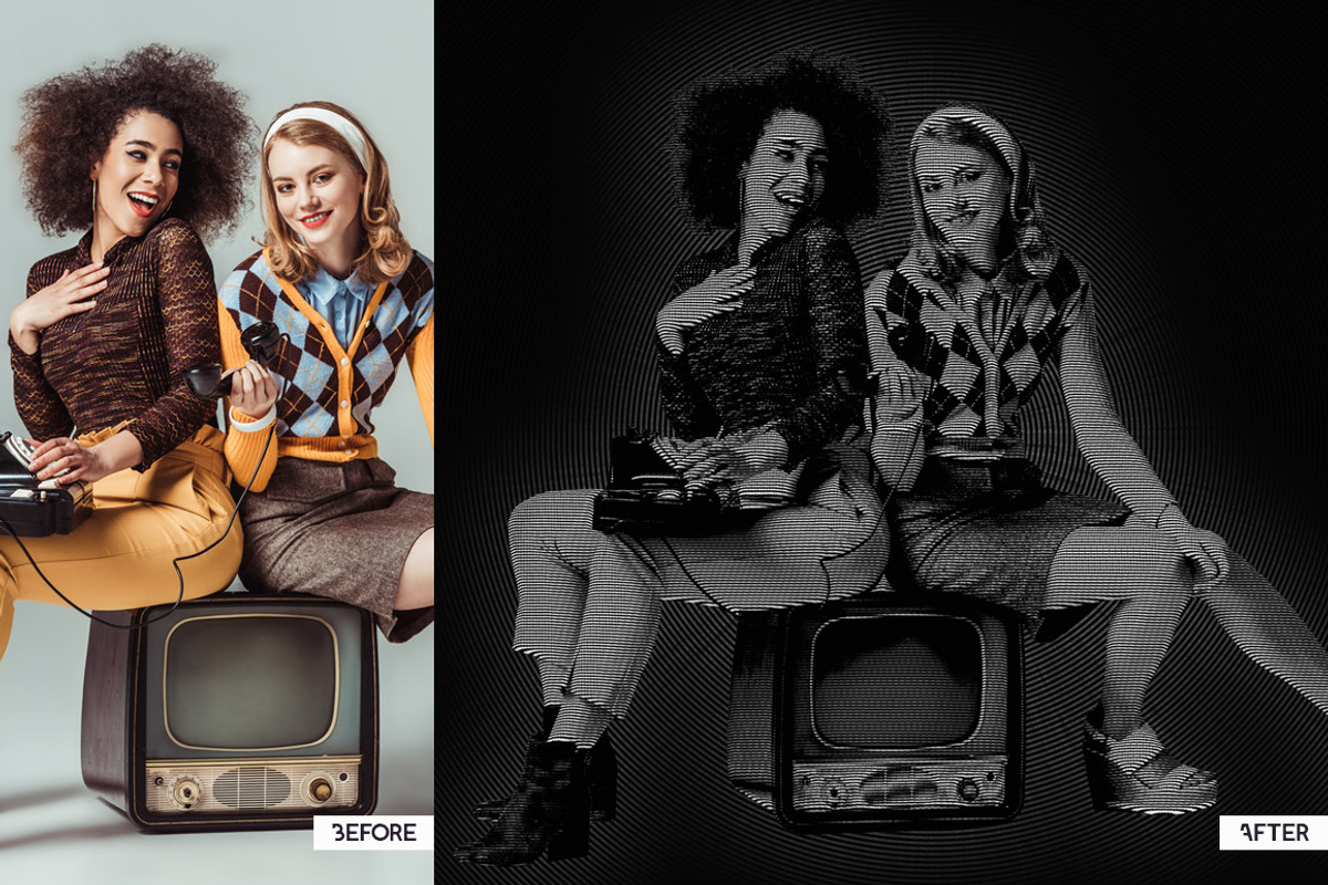 Displace Halftone (PS) Action preview 4