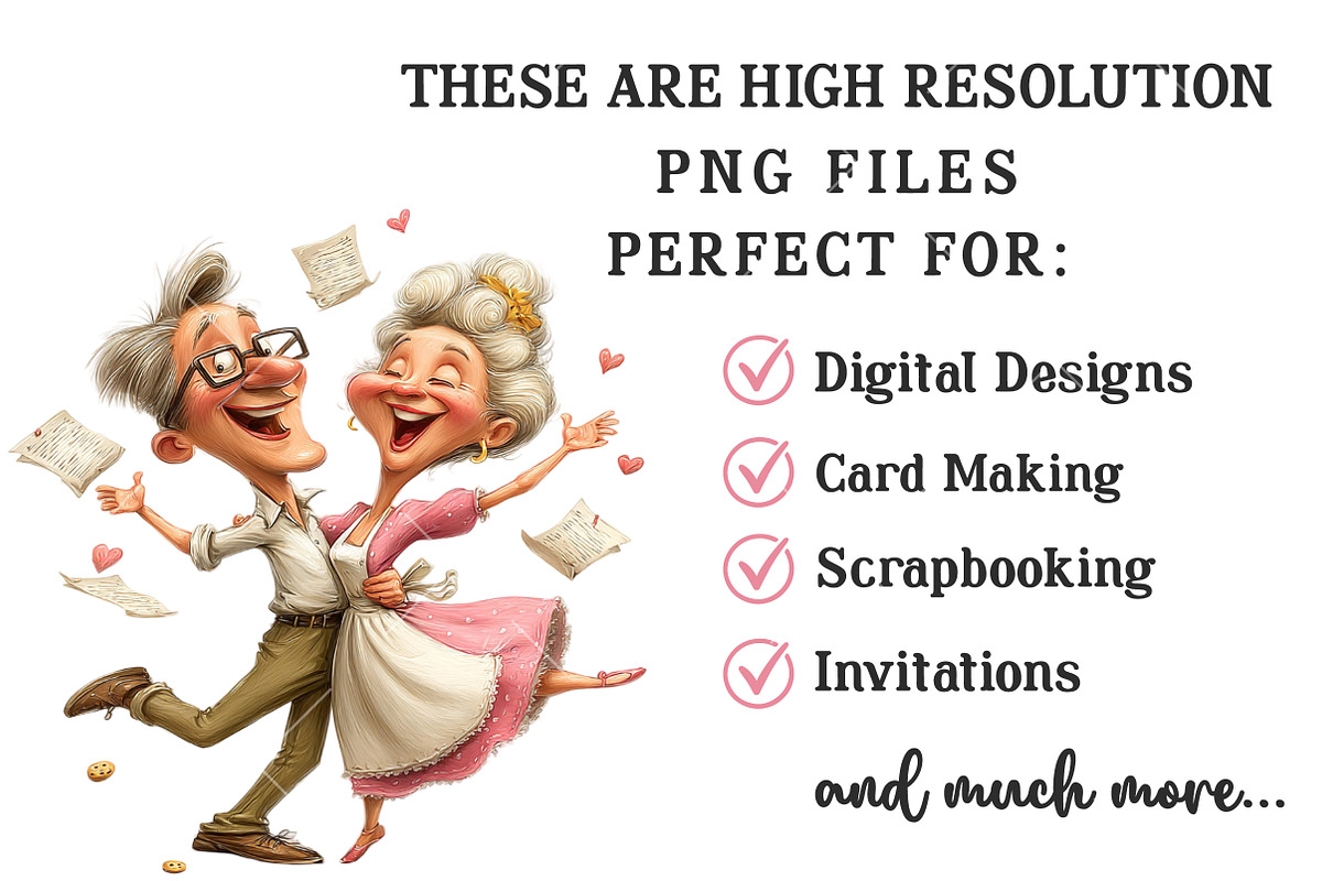 Valentine Grandma & Grandpa Clipart, an Illustration by OK Design (Photo 6 of 6)