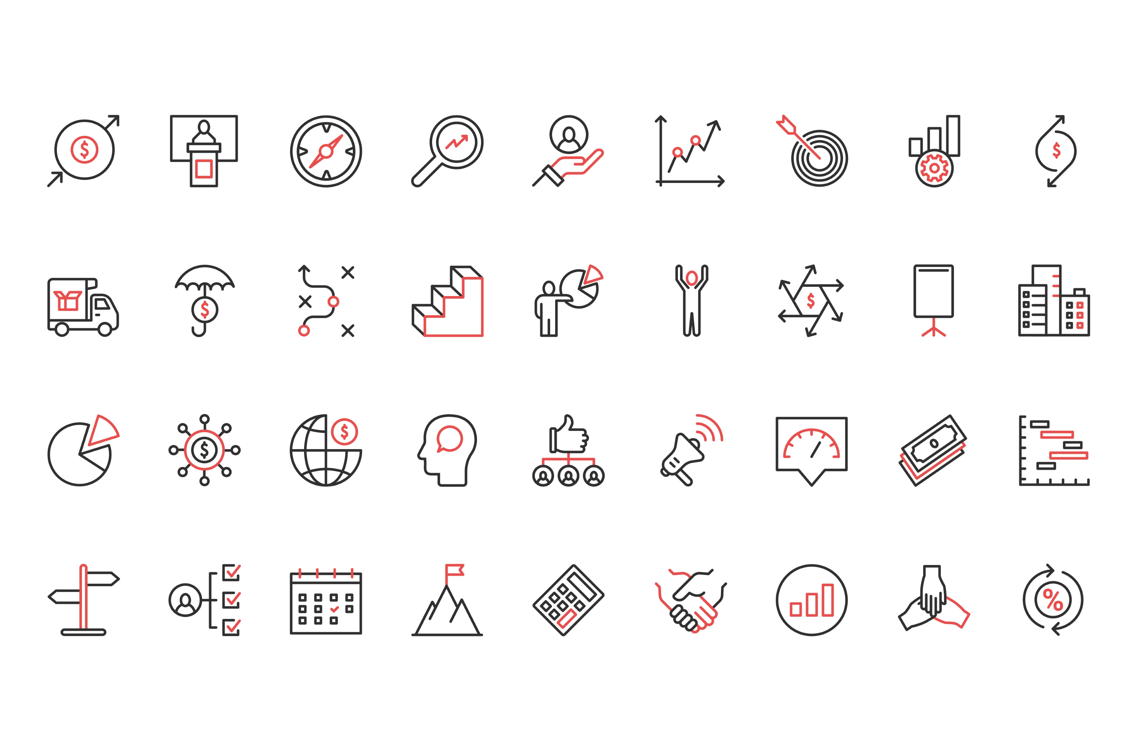 Business process icons, a Technology Illustration by Lemberg Vector