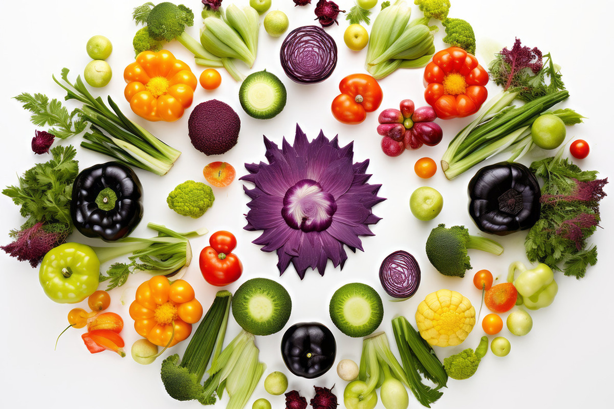 Vegetables art kaleidoscope, a Background Graphic by Handmadefont (Photo 2 of 9)