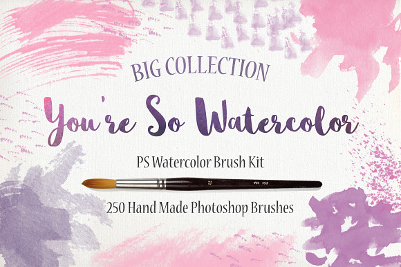 PS Watercolor Brush Kit 250 brushes preview 6