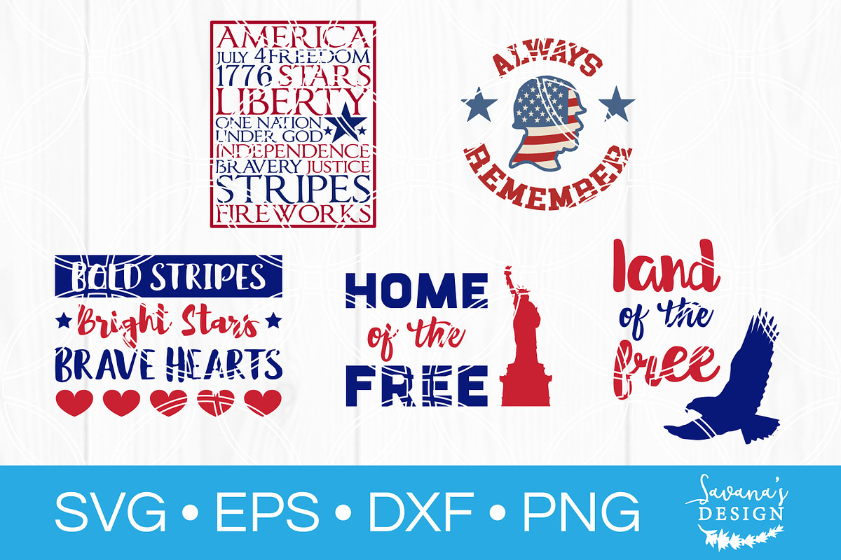 4th of July SVG Cut Files Patriotic, an Illustration by SavanasDesign (Photo 3 of 7)