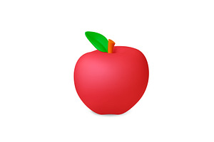Red apple 3d icon. Isolated apple, a Food Illustration by Valerie Bodnar