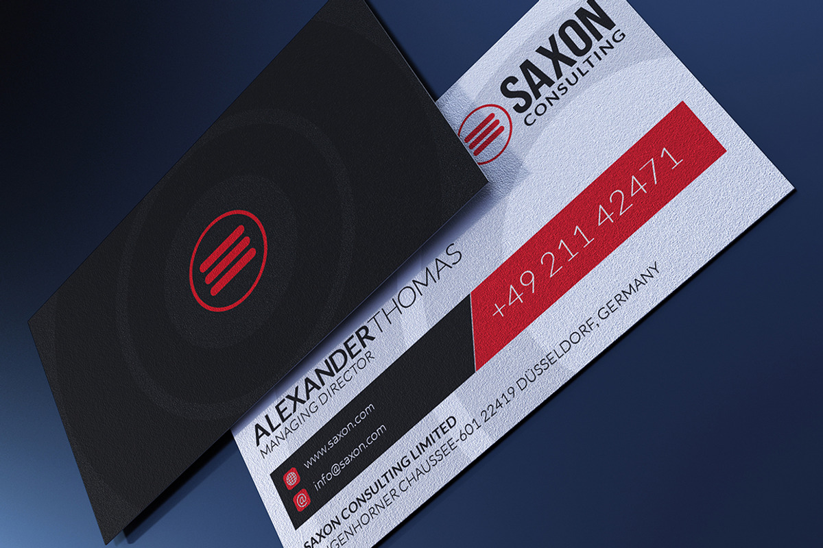 Modern Black Business Card, a Business Card Template by Marvel (Photo 3 of 5)