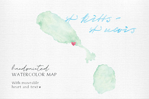Watercolor of St Kitts and St Nevis